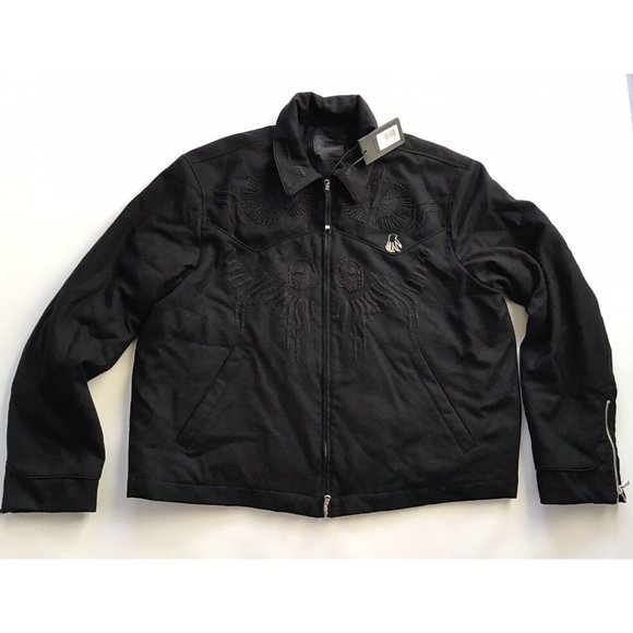 $895 Diesel Men’s Black Gold Wes Wool Jacket Black Loose Fit Size IT-54 / US-44
